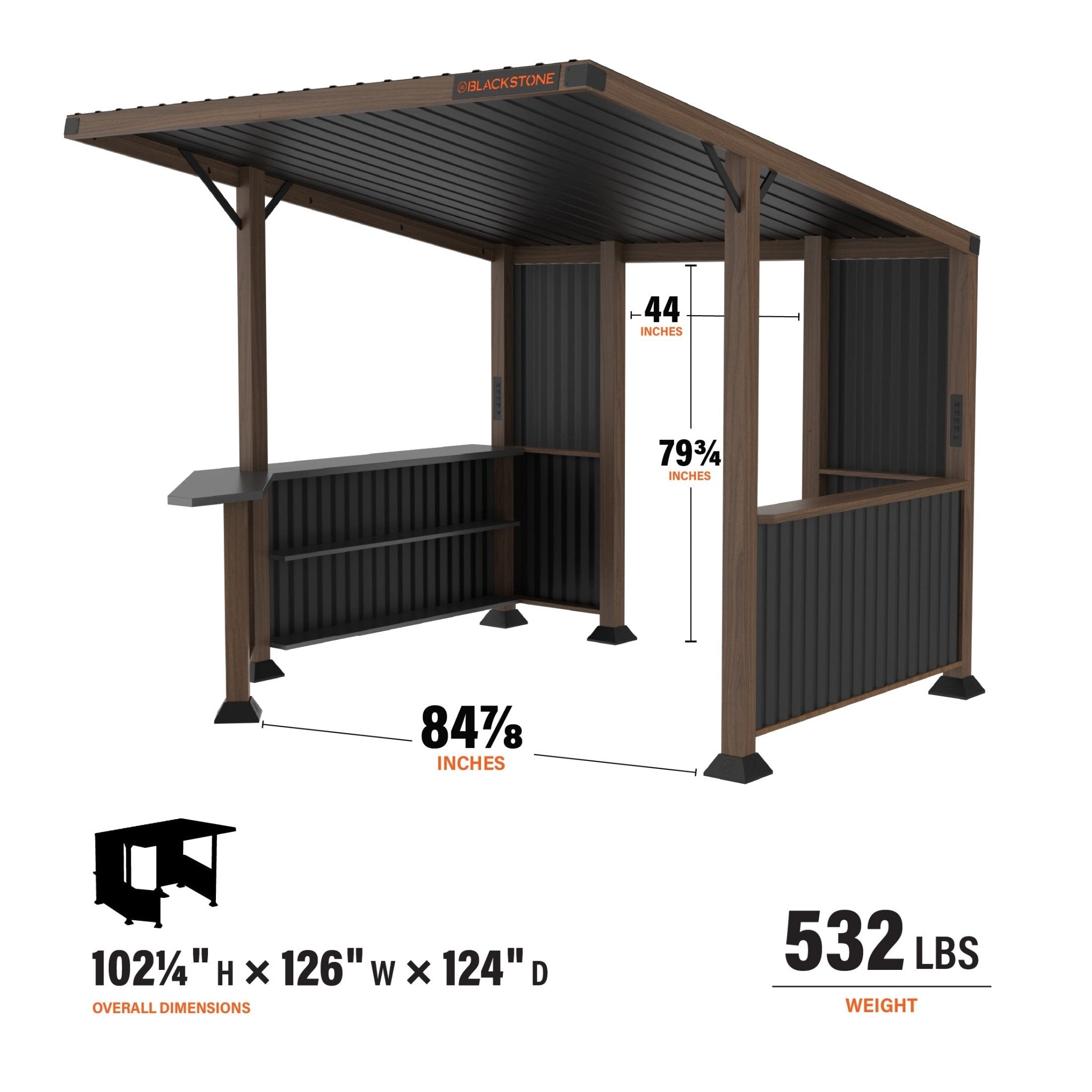 Blackstone — 10'×10' Bar & Griddle Pavilion (Hardtop Gazebo) 6000