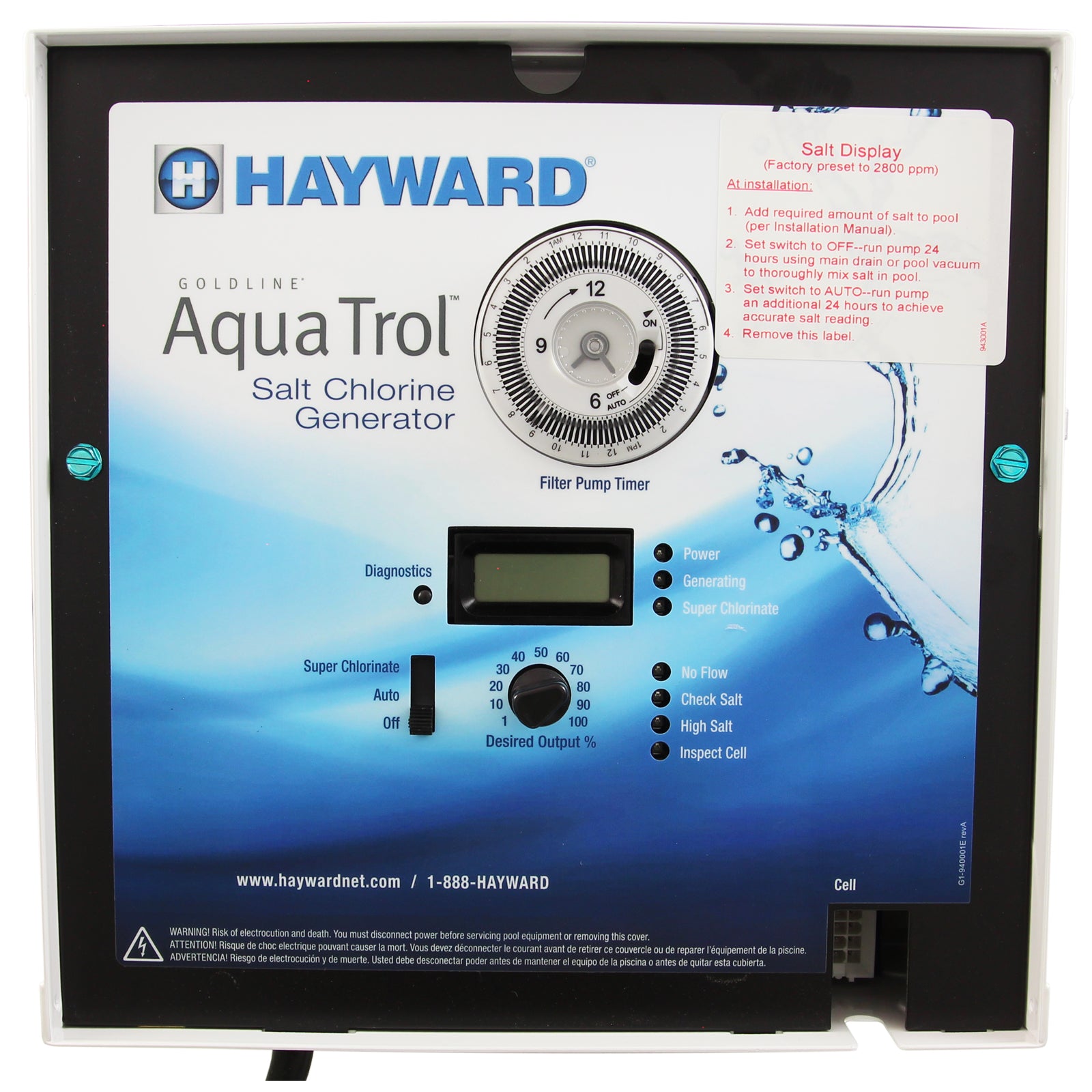 Hayward — Salt Chlorine Generator, Hayward AquaTrol RJ-TL