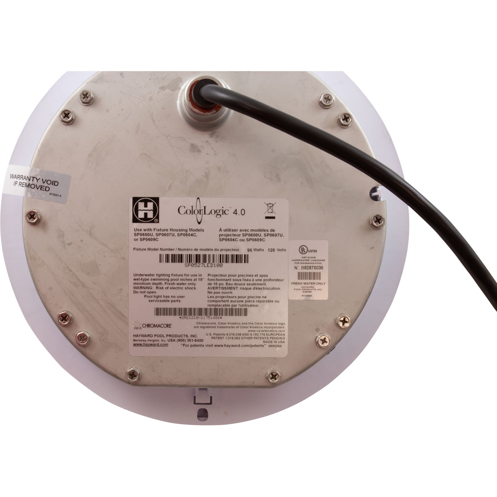 Hayward W3SP0527LED100 ColorLogic 4.0 LED 115v Pool Light With 100' Cord