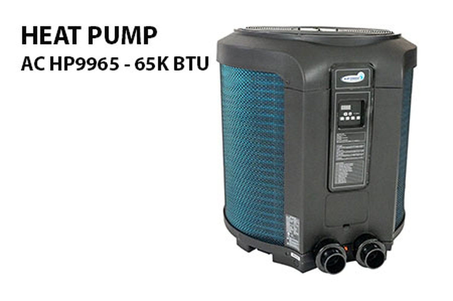Blue Torrent 65K BTU pool heat pump AC HP9965 for above-ground and inground pools