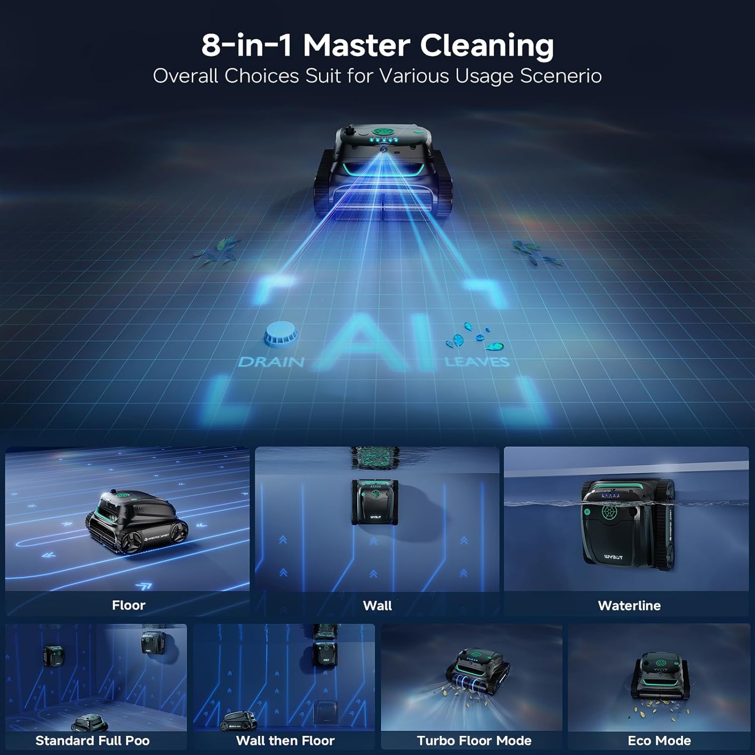 WYBOT S2 Vision AI Camera Cordless Robotic Pool Cleaner