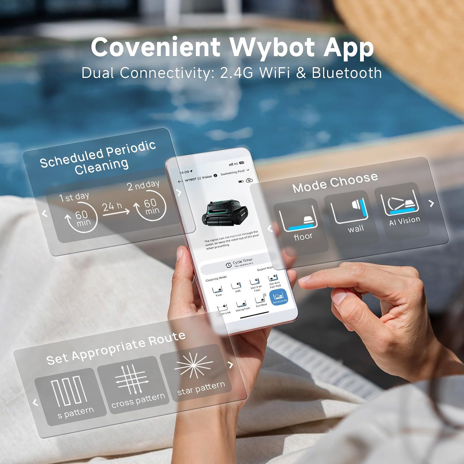 WYBOT S2 Vision AI Camera Cordless Robotic Pool Cleaner