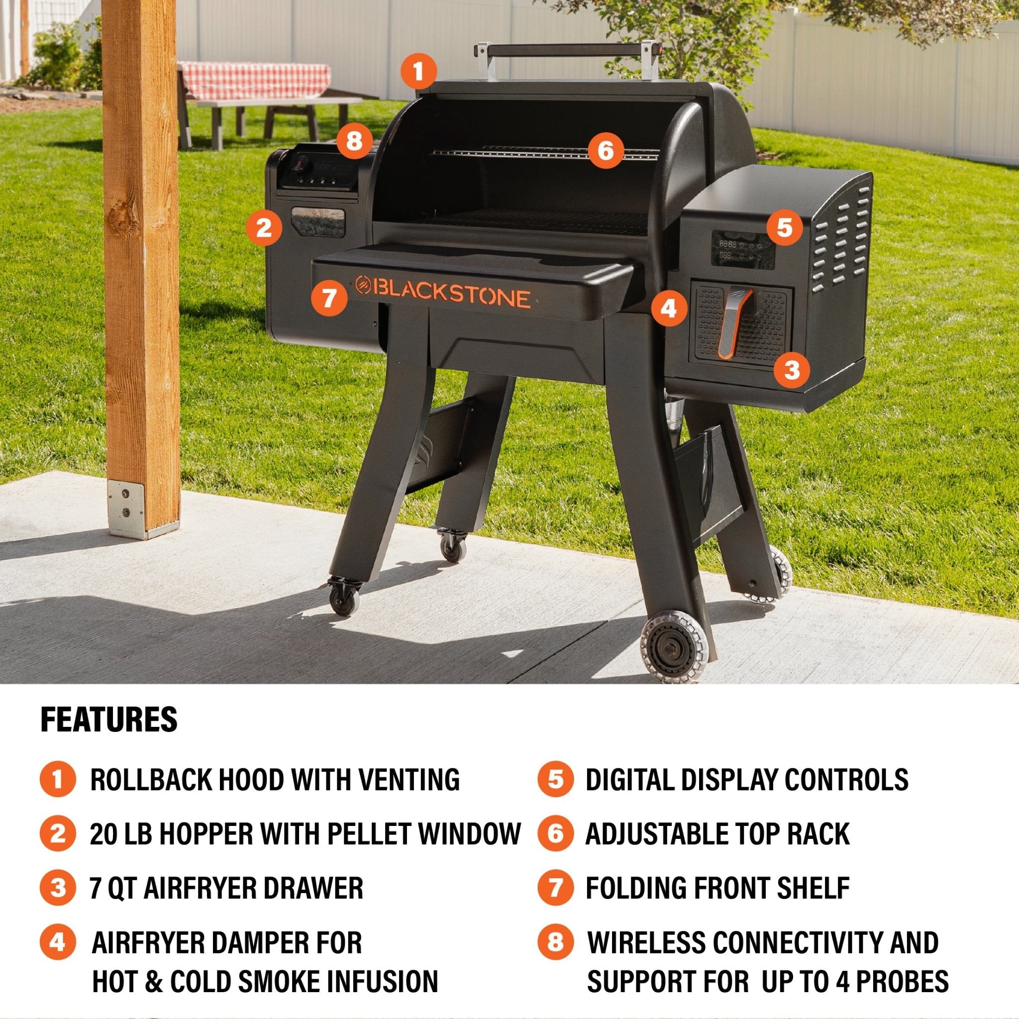 Blackstone — 900 Pellet Grill Airfryer Combo 2258
