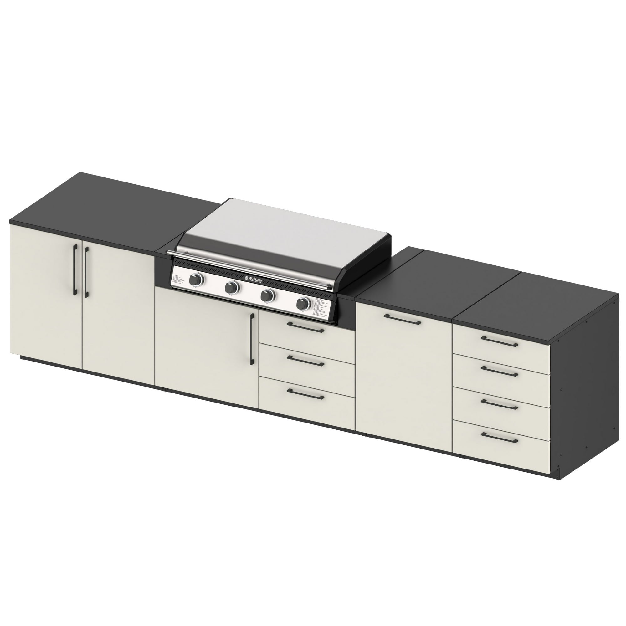 Blackstone KT23025 11 1/2 Ft Outdoor Kitchen Module Set w/ 36 Inch Built-In Propane Griddle