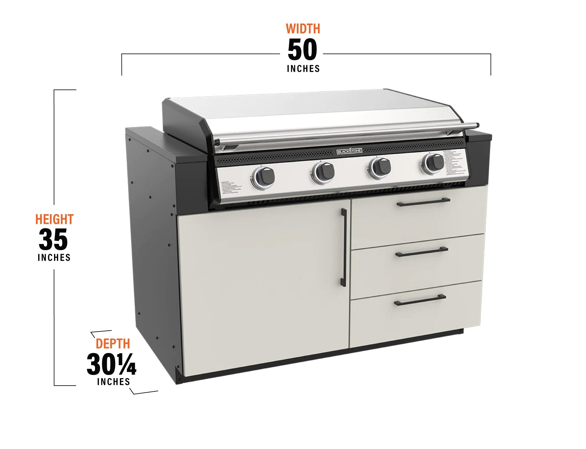 Blackstone — 50" Outdoor Kitchen Module w/ 36" Premium Built‑In Natural Gas Griddle KT24020