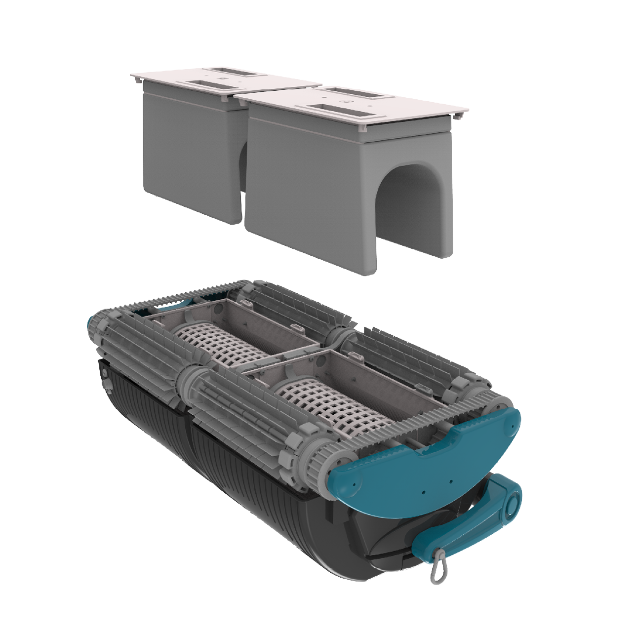 BWT Pool Products Gemini PVC Commercial Robotic Cleaner w/ Caddy Model: RUCL-GEM0-GUS00